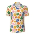 thumbnail image 1 of Rocae Groovy Daisy Flowers for Men's Short Sleeve Polo Shirt, Quick Drying Performance Moisture Wicking Sports Men's Golf Shirt Small, 1 of 9
