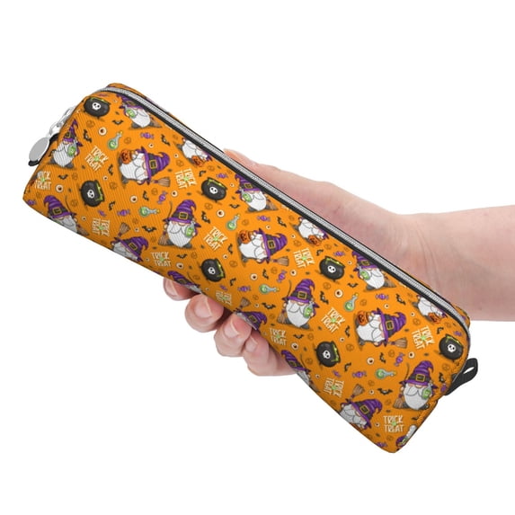 Rocae Halloween Witches Gnome for Pen and Marker Pouch with Zipper for Men and Women, Stationery Bag Pen Holder for Work and Office