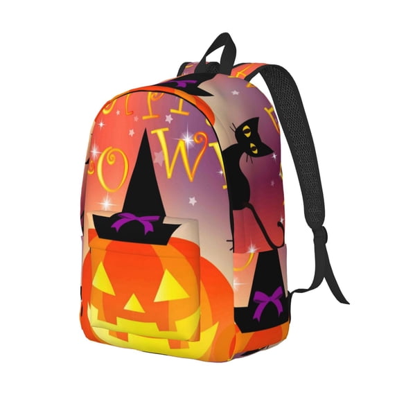 Rocae Halloween for Durable Canvas Backpack Leisure Large Bag Travel Rucksack Multi-function Backpack Small
