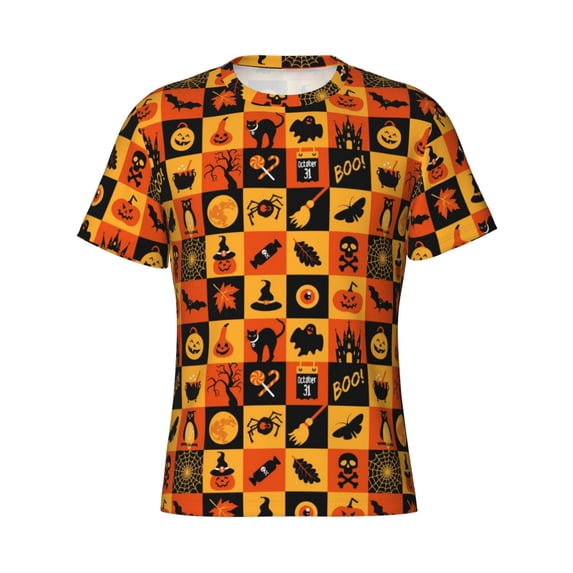 Rocae Halloween for Men's Moisture-Wicking Crew Tee - T-Shirt for Sports, Outdoor Activities, and Casual WearLarge