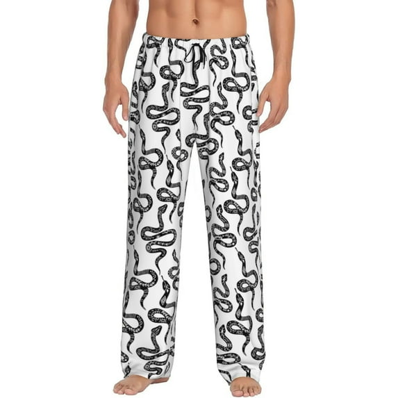 Rocae Hand Drawn Snake Mens Pajama Pants Pj Pants Mens Lounge Pants-Large