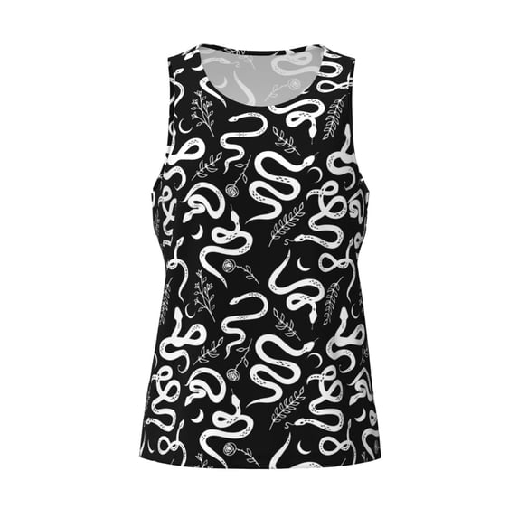 Rocae Hand Drawn Snake for Men's Workout Tank Top Men's Running Tank Top Dry Fit Athletic Workout Tank TopsSmall