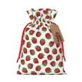 thumbnail image 1 of Rocae Hand Drawn Strawberry for Christmas Drawstring Linen Gift Bag with Drawstrings Treat Bag Goody Present Bags for Christmas Party Favor-Medium, 1 of 9