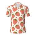 thumbnail image 1 of Rocae Hand Drawn Strawberry for Men's Short Sleeve Polo Shirt, Quick Drying Performance Moisture Wicking Sports Men's Golf Shirt 4X-Large, 1 of 9