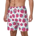 thumbnail image 1 of Rocae Hand Drawn Strawberry for Men's Swim Trunks Quick Dry With Two Side Pockets and One Lined Patch PocketSmall, 1 of 9