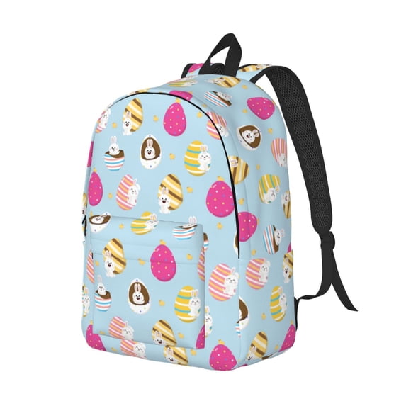 Rocae Happy Easter for Durable Canvas Backpack Leisure Large Bag Travel Rucksack Multi-function Backpack Medium