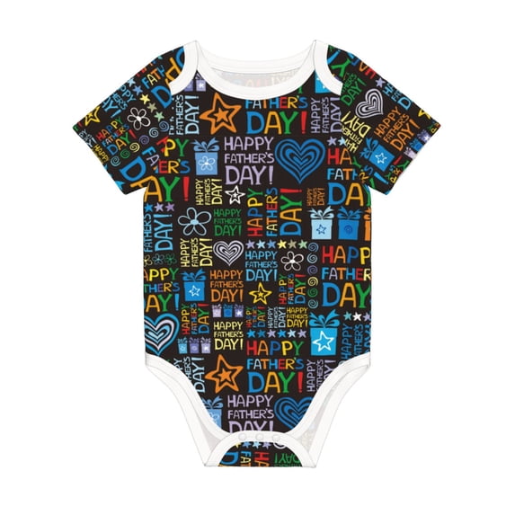 Rocae Happy Father Day for Baby Climbing Clothes Soft Baby Romper for Active Infants Comfortable and Breathable Crawling Jumpsuit Unisex Baby Outfit