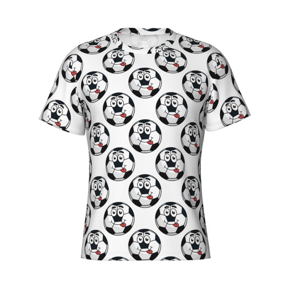 Rocae Happy Football for Men's Moisture-Wicking Crew Tee - T-Shirt for Sports, Outdoor Activities, and Casual WearMedium