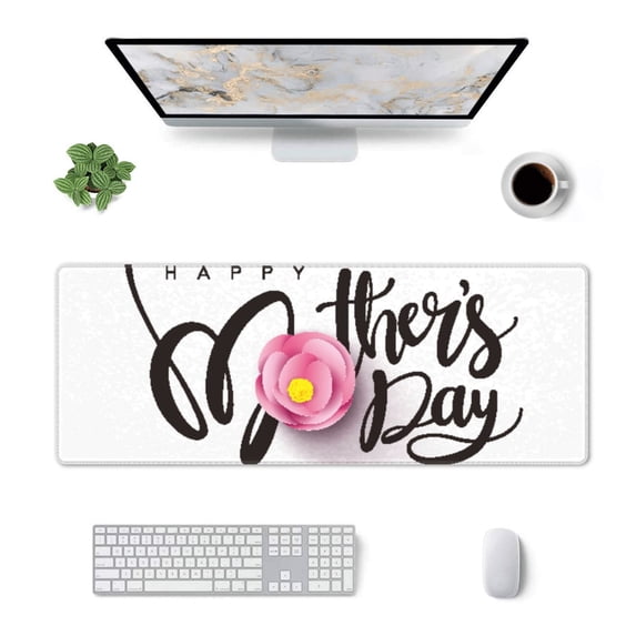 Rocae Happy Mother's Day (3) for Gaming Mouse Pad, Mouse Pad Large, Office Computer Keyboard Mousepad, Keyboard and Mouse Pad with Stitched Edges,31.5 x 11.8 in
