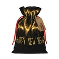 thumbnail image 1 of Rocae Happy New Year 2025 for Christmas Drawstring Linen Gift Bag with Drawstrings Treat Bag Goody Present Bags for Christmas Party Favor-Medium, 1 of 9