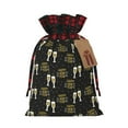 thumbnail image 1 of Rocae Happy New Year Print Christmas Drawstring Linen Gift Bag with Drawstrings Treat Bag Goody Present Bags for Christmas Party Favor, 1 of 8