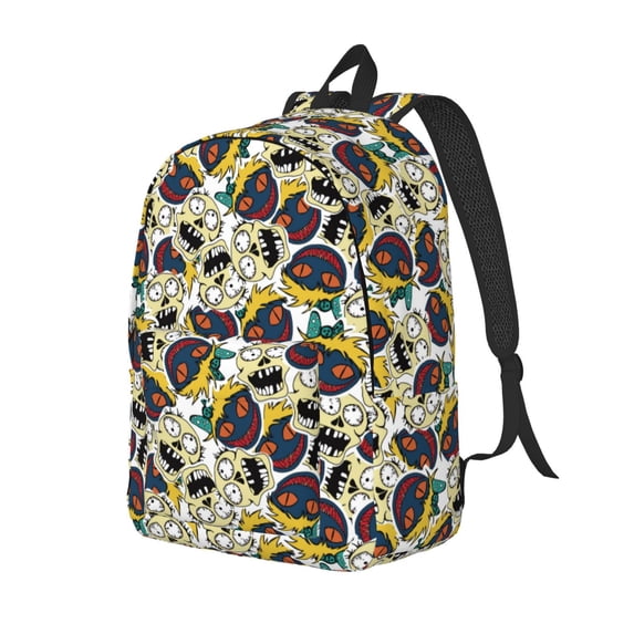 Rocae Happy Skeleton for Canvas College Laptop Backpack for Men Women-Small