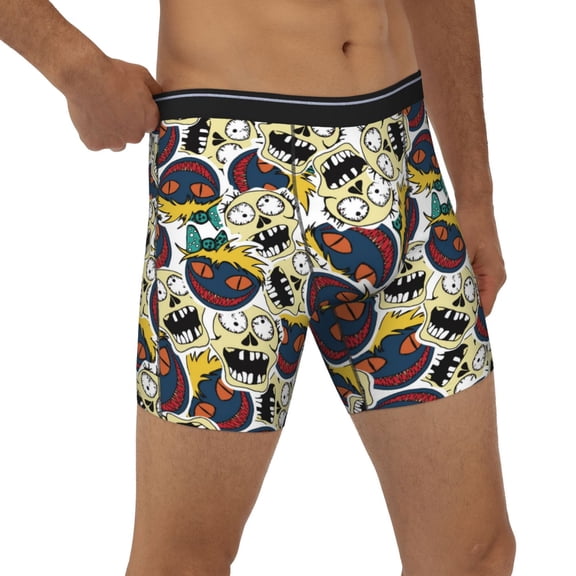 Rocae Happy Skeleton for Stretch Moisture-Wicking Underwear,Men's Underwear Boxer Briefs Small
