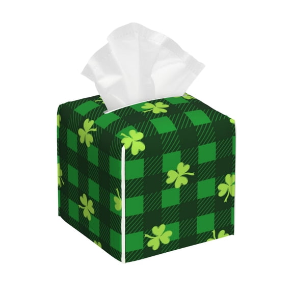 Rocae Happy St. Patrick's Day5 for High-grade Leather Tissue Box, Exquisite Fashionable Design, Office Tissue Box, Waterproof Family Tissue Box