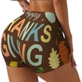 thumbnail image 1 of Rocae Happy Thanksgiving With Gnome for Women's Quick-Dry Running Shorts,Ladies Active Athletic Apparel Yoga Workout Gym Running Volleyball Spandex Shorts-Small, 1 of 8