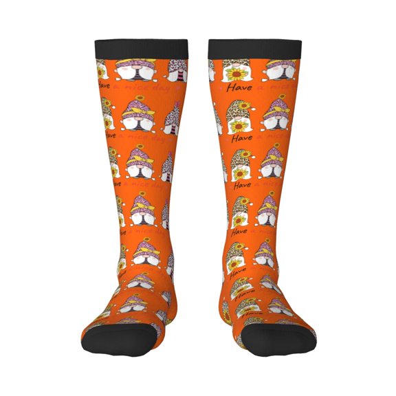 Rocae Have a Nice Day for Novelty Casual compression Socks For Women Men Contrast Color Stockings