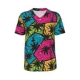 thumbnail image 1 of Rocae Hawaii Palms for Breathable Men's Baseball T-Shirt Fashionable Casual Baseball Jersey, Moisture-wicking Sportswear 4X-Large, 1 of 9