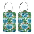 thumbnail image 1 of Rocae Hawaii Palms for Leather Luggage Baggage Tags ID Label Privacy Cover ID Label with Stainless Steel Loop and Address Card, 1 of 5