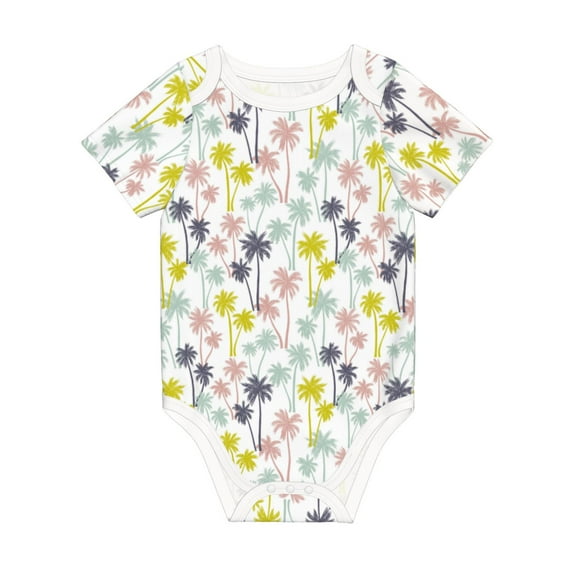 Rocae Hawaiian Coconut Tree for Baby Climbing Clothes Soft Baby Romper for Active Infants Comfortable and Breathable Crawling Jumpsuit Unisex Baby Outfit 9M