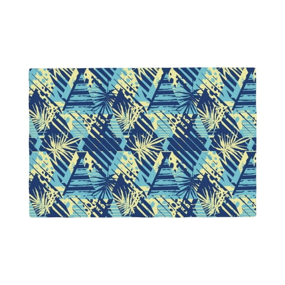 Rocae Hawaiian Style Printed Heat Resistant Place Mats,Classic Hemstitch Cloth Fabric Placemats Imitation Linen Place Mat Table Mats 18x12 inch