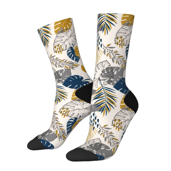 Rocae Hawaiian Style for Adult Socks Casual Athletic Stretchy Loose Socks for Women Men Non-Slip Middle Tube Socks