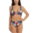 thumbnail image 1 of Rocae Hawaiian Style for Bikini Set for Women Two Piece Sexy High Swimsuits Split Crossover Bikini Medium, 1 of 9