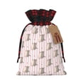 thumbnail image 1 of Rocae Heart Cat Print Christmas Drawstring Linen Gift Bag with Drawstrings Treat Bag Goody Present Bags for Christmas Party Favor, 1 of 8