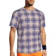 thumbnail image 1 of Rocae Heart Check Plaid for Men's Mesh Quick-Dry Short Sleeve Workout T-Shirt,Mens Crew Neck Tee Lightweight Soft Classic T Shirts X-Small, 1 of 9