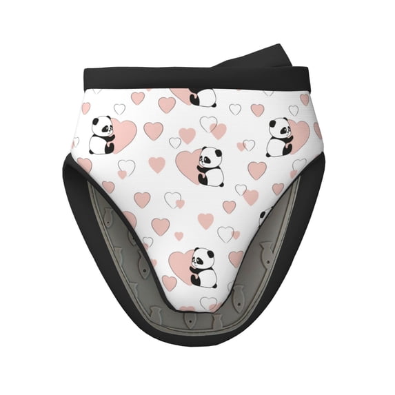 Rocae Heart Panda for Mini Oven Mitts Rubber Oven Glove, Kitchen Mittens, Cute Cooking Mitts,5.9"x5.9"