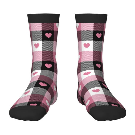 Rocae Heart Plaid for Girls Boys Crew Socks,Children's Socks, Kids Socks, Toddler Socks: Daily Wear with Kids School Uniform