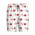 thumbnail image 1 of Rocae Heartbeat Symbol for Men's Soft Sleep Pajama Shorts, Waistband and Pockets, 1 of 9