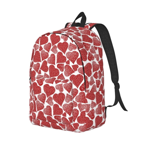 Rocae Hearts for Durable Canvas Backpack Leisure Large Bag Travel Rucksack Multi-function Backpack