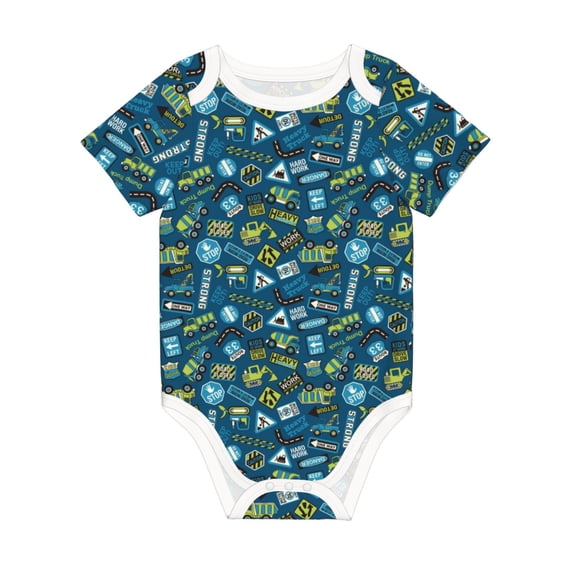Rocae Heavy Equipment Machinery for Baby Climbing Clothes Soft Baby Romper for Active Infants Comfortable and Breathable Crawling Jumpsuit Unisex Baby Outfit 2 Years