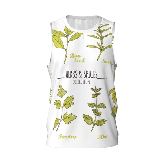 Rocae Herbs and Spices for Men's Basketball Jersey Lightweight and Breathable Athletic Tank Top,Quick-Drying Sports Jersey X-Large