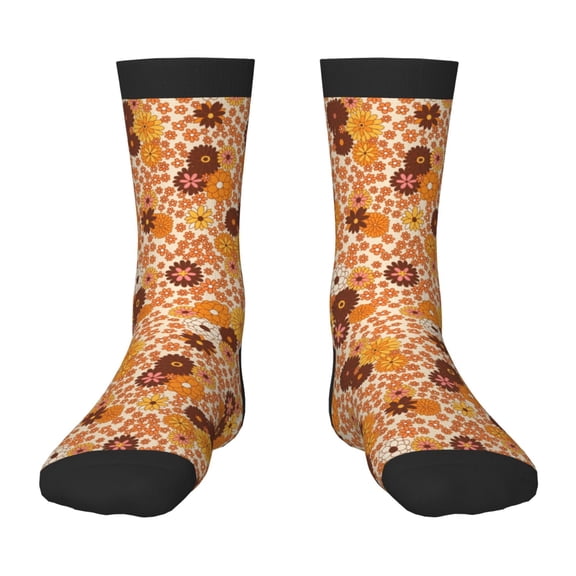 Rocae Hippie Ditsy Floral for Girls Boys Crew Socks,Children's Socks, Kids Socks, Toddler Socks: Daily Wear with Kids School Uniform