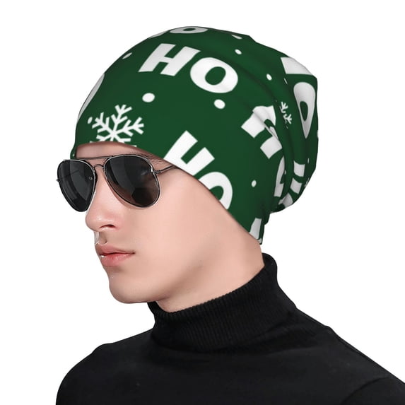 Rocae Ho Ho Ho A for Beanies Hats for Men Women Warm Chunky Knit Hats Winter Adult Milk Silk Knitted Beanie