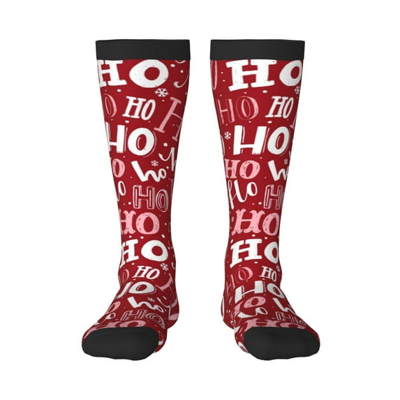Rocae Ho Pattern Funny Christmas for Novelty Casual compression Socks For Women Men Contrast Color Stockings