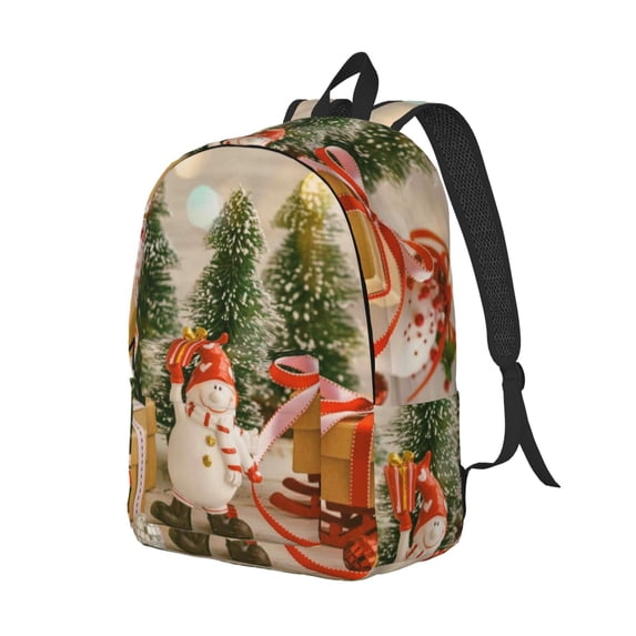 Rocae Holiday Christmas Stars for Durable Canvas Backpack Leisure Large Bag Travel Rucksack Multi-function Backpack Small