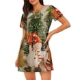 thumbnail image 1 of Rocae Holiday Christmas Stars for Nightgowns for Women Sleep Shirts Short Sleeve Nightshirt Pullover Nightdress, 1 of 6