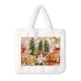 thumbnail image 1 of Rocae Holiday Christmas Stars or Plush Underarm Bag White Furry Purse Handbag for Autumn and Winter, 1 of 7