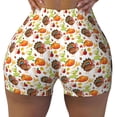 thumbnail image 1 of Rocae Thanksgiving Turkey for Women's Quick-Dry Running Shorts,Ladies Active Athletic Apparel Yoga Workout Gym Running Volleyball Spandex Shorts Small, 1 of 9
