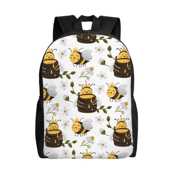 Rocae Honey Bee Insect print Computer Bag with Separate Compartment, Suitable for 15 inch Laptop Backpack, Gift for Men and Women