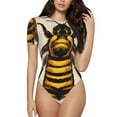 thumbnail image 1 of Rocae Honey Bee for One Piece Round Neck Short Sleeve Bodysuits for Women Casual Basic Bodysuit Daily Jumpsuit T Shirts-Small, 1 of 7