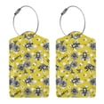 thumbnail image 1 of Rocae Honeybee for Leather Luggage Baggage Tags ID Label Privacy Cover ID Label with Stainless Steel Loop and Address Card, 1 of 5