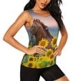 thumbnail image 1 of Rocae Horse Sunflowers for Women's Workout Tank Top Lightweight Sleeveless Fit Tops- Moisture-Wicking, BreathableMedium, 1 of 9