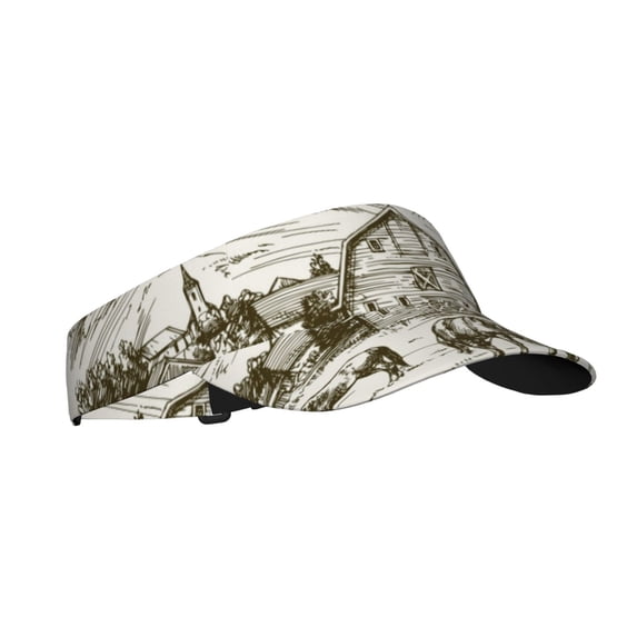 Rocae Horses Grazing On Meadow for Sport Sun Visor Hats Adjustable Empty Top Baseball Cap Cotton Ball Caps for Women and Men