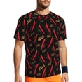 thumbnail image 1 of Rocae Hot Chili for Men's Mesh Quick-Dry Short Sleeve Workout T-Shirt,Mens Crew Neck Tee Lightweight Soft Classic T Shirts Small, 1 of 9
