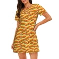 thumbnail image 1 of Rocae Hot Dogs for Nightgowns for Women Sleep Shirts Short Sleeve Nightshirt Pullover Nightdress, 1 of 6