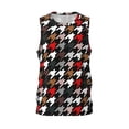 thumbnail image 1 of Rocae Houndstooth Green Red for Men's Basketball Jersey Lightweight and Breathable Athletic Tank Top,Quick-Drying Sports Jersey 3X-Large, 1 of 9