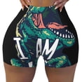 thumbnail image 1 of Rocae Hungry Tyrannosaurus for Women's Quick-Dry Running Shorts,Ladies Active Athletic Apparel Yoga Workout Gym Running Volleyball Spandex Shorts, 1 of 9